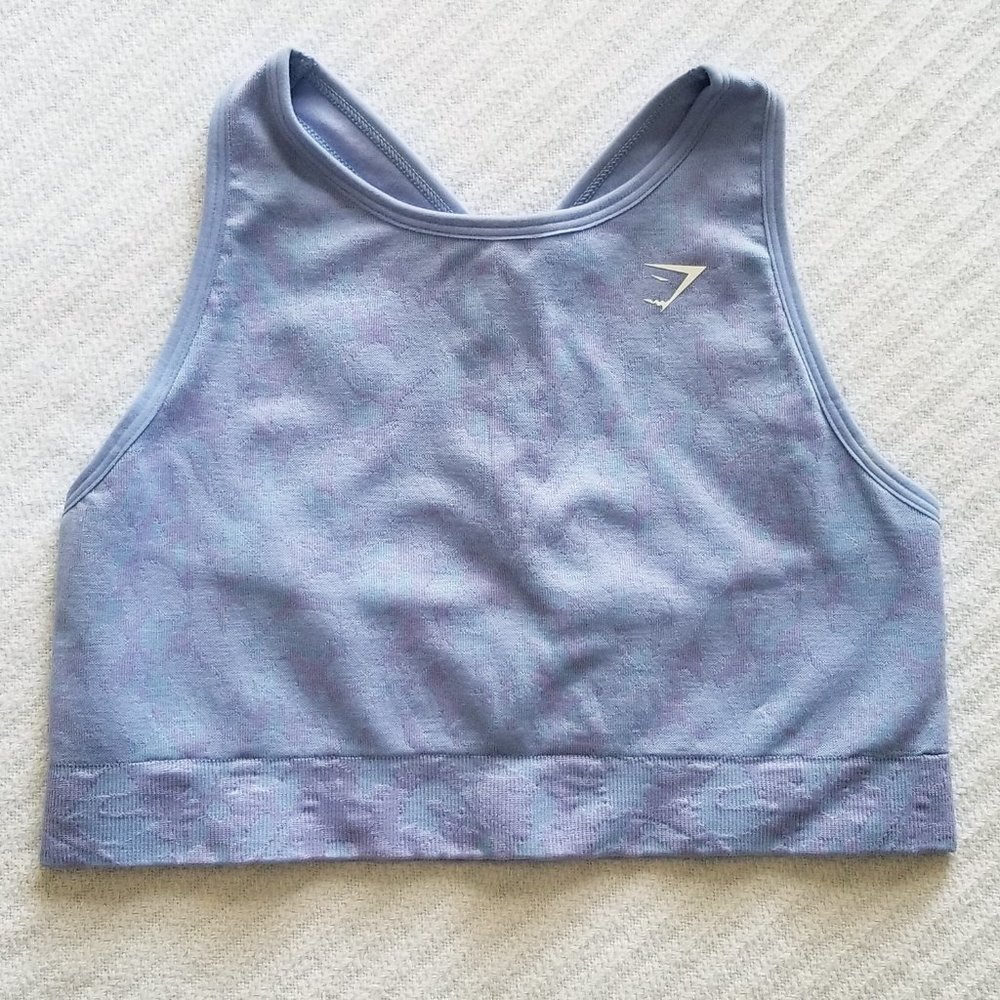 Gymshark Adapt Animal Seamless Sports Bra - Butterfly Light Blue